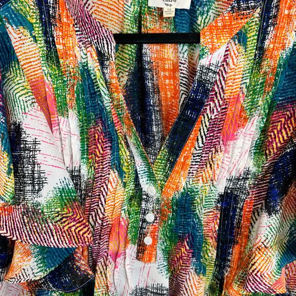 💖Entro Multicolor Abstract Blouse - Picture 5 of 8